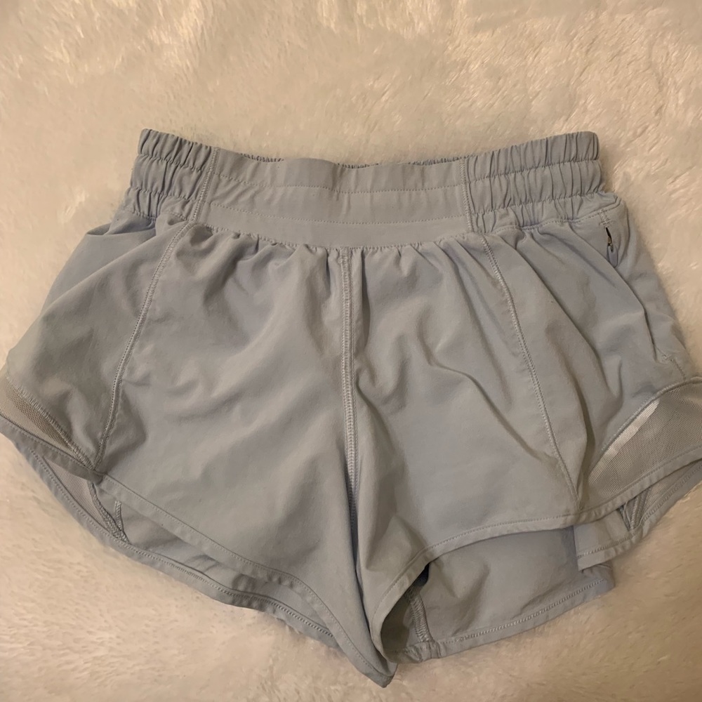 baby blue lululemon hotty hot shorts size 2